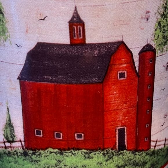 Vintage Warren Kimble Red Barn Coffee Mug ~ Folk Art ~ Sakura ~ Americana ~ 1998 - Picture 3 of 9